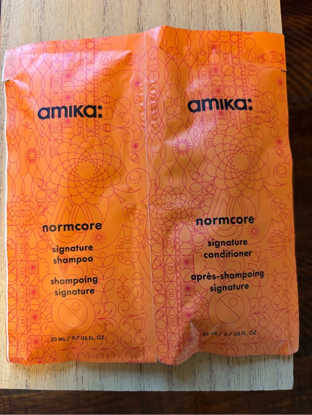 amika normcare shampoo and conditioner travel pack in original packaging